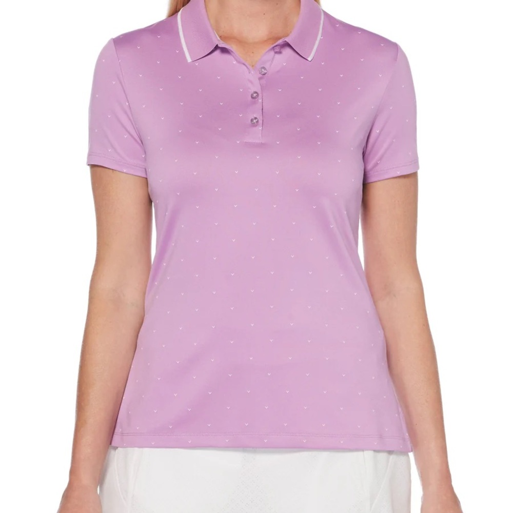 Callaway Lilac Short-Sleeve Button-Down Polo